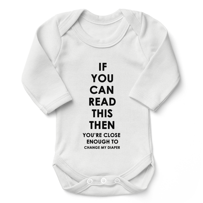 Endanzoo Organic Baby Bodysuit - Read and Change My Diaper