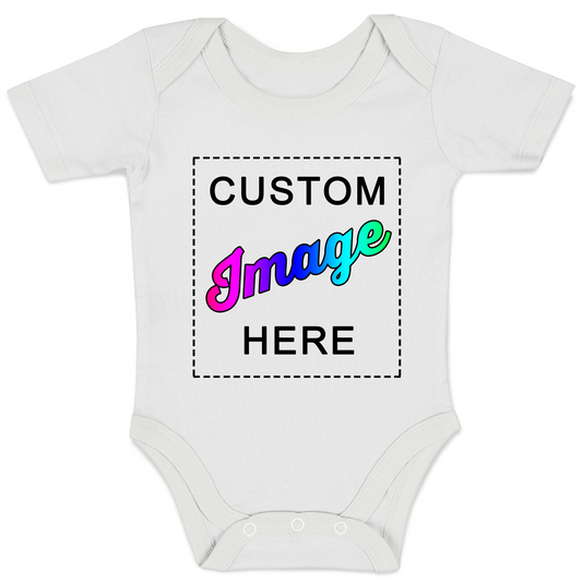 [Custom Image] Organic Baby Bodysuit (White / Short Sleeve)