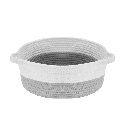 Ecolysium Cotton Woven Rope Basket - Grey (Medium)