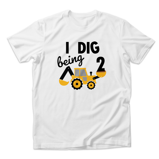 I Dig Being Two Organic Kids Tee Shirt I 2 Year Old Brother Digging