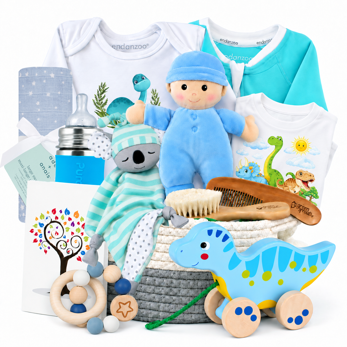 Zeronto Baby Boy Gift Basket - Happy Little Dino & Friends