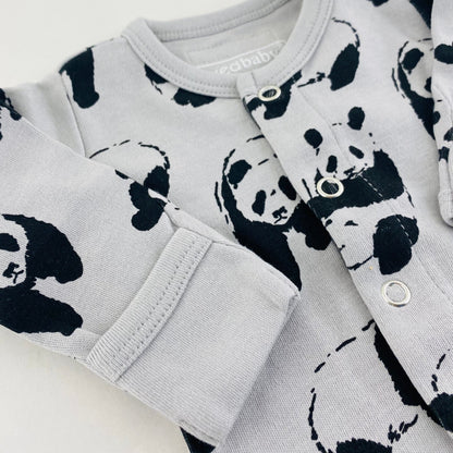 L'ovedbaby Gl'oved-Sleeve Organic Footie - Panda