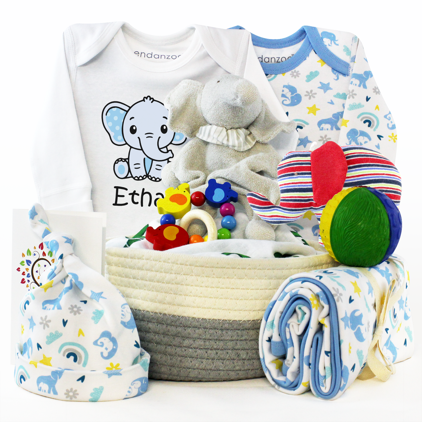 Zeronto Baby Boy Gift Basket - Elephant Love
