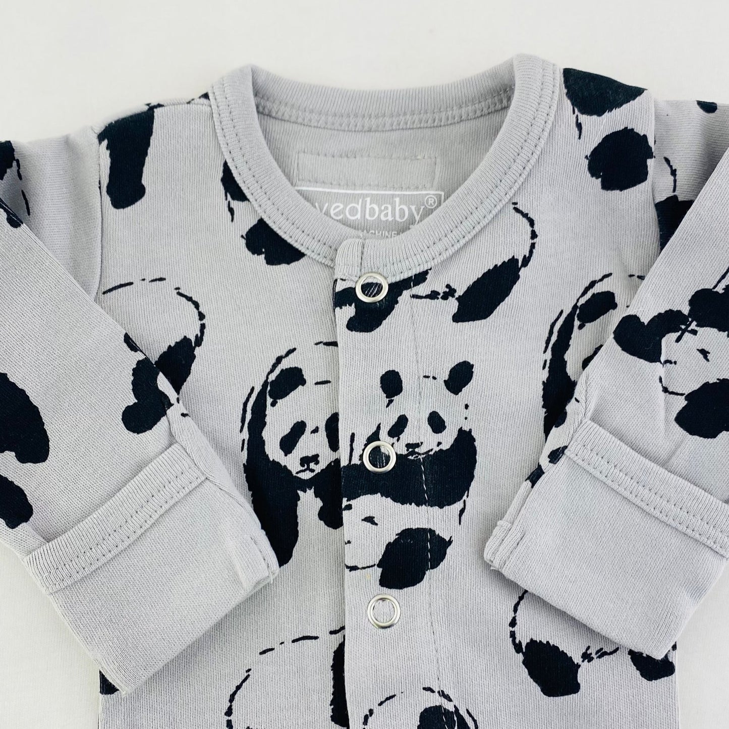 L'ovedbaby Gl'oved-Sleeve Organic Footie - Panda