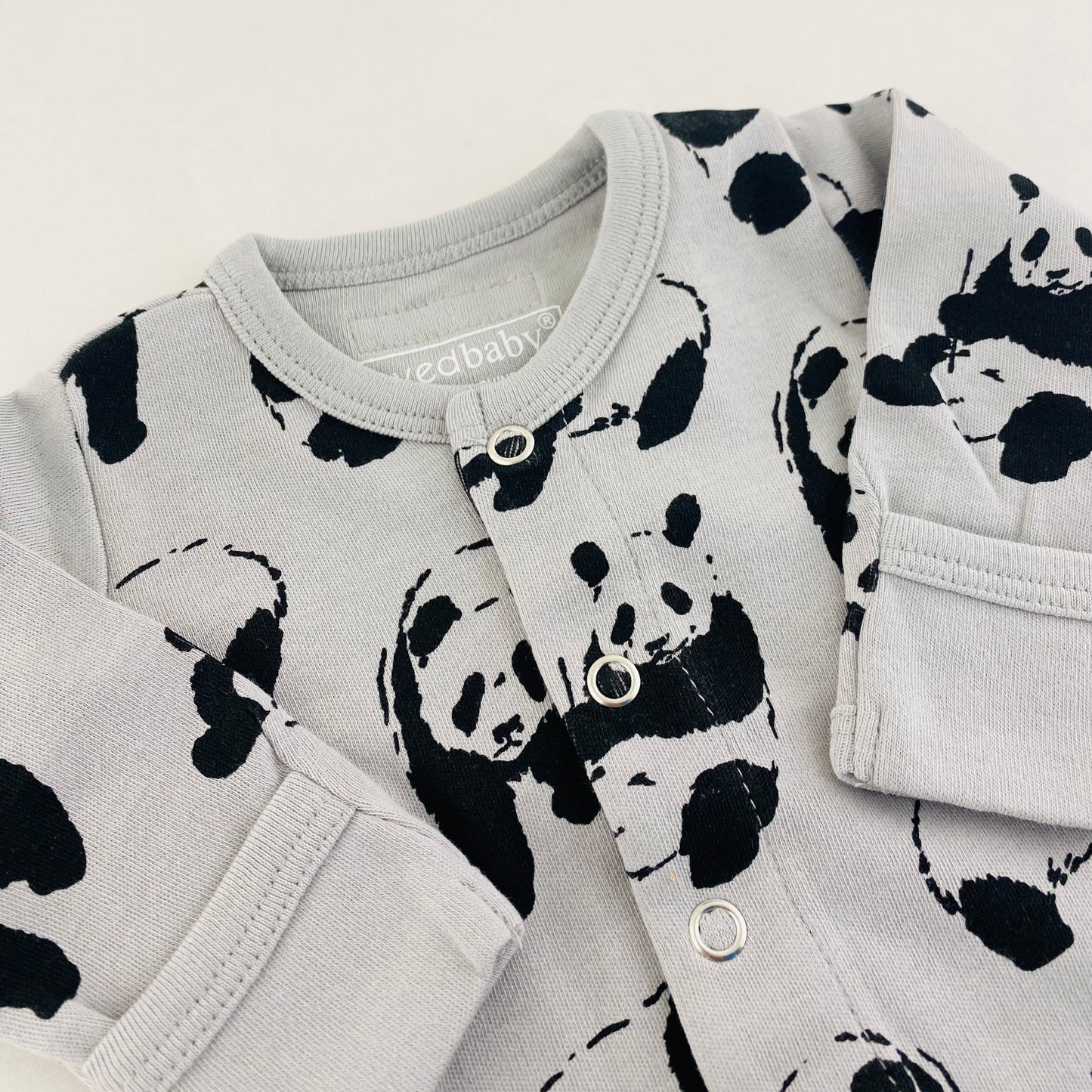 L'ovedbaby Gl'oved-Sleeve Organic Footie - Panda