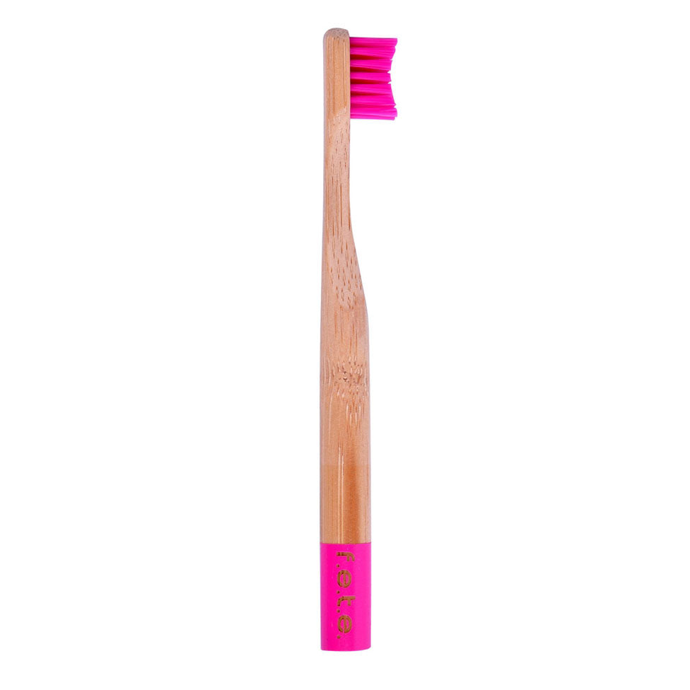 F.E.T.E Children's Soft Bristle Bamboo Toothbrush - Creative Pink