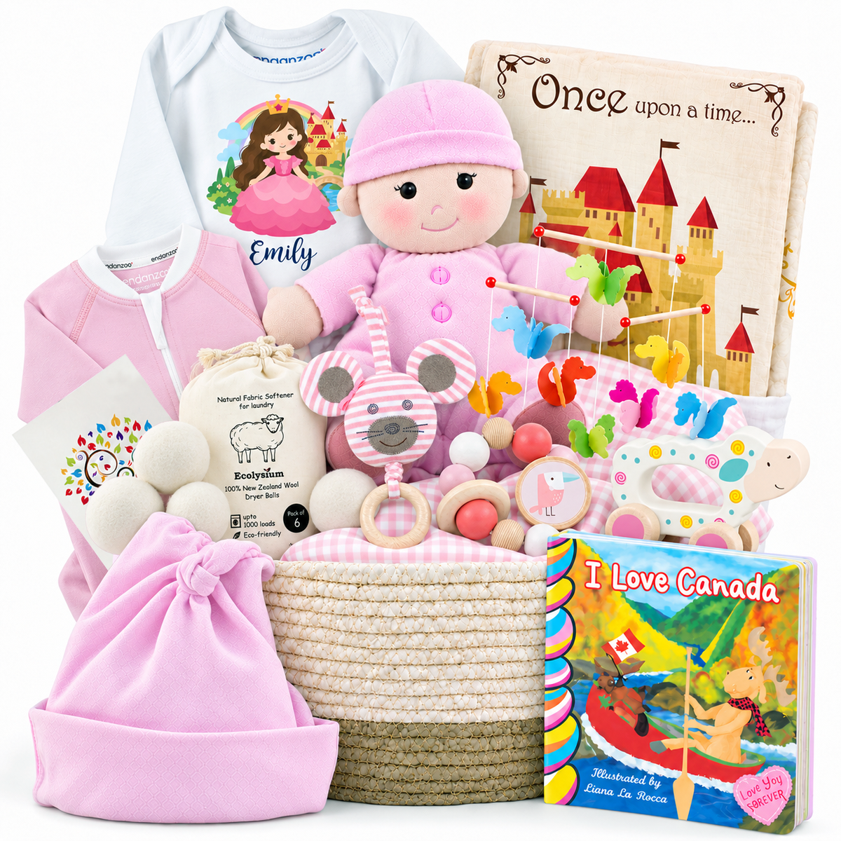 Zeronto Baby Girl Gift Basket - Fairytale Princess & Friends
