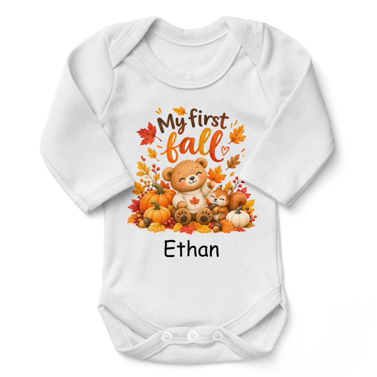 [Personalized] Endanzoo Organic Baby Bodysuit - My First Fall