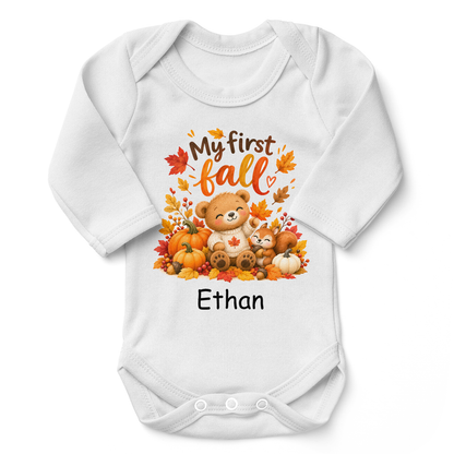 [Personalized] Endanzoo Organic Baby Bodysuit - My First Fall