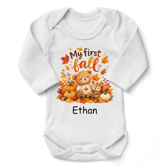 [Personalized] Endanzoo Organic Baby Bodysuit - My First Fall