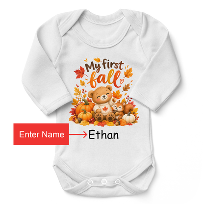 [Personalized] Endanzoo Organic Baby Bodysuit - My First Fall