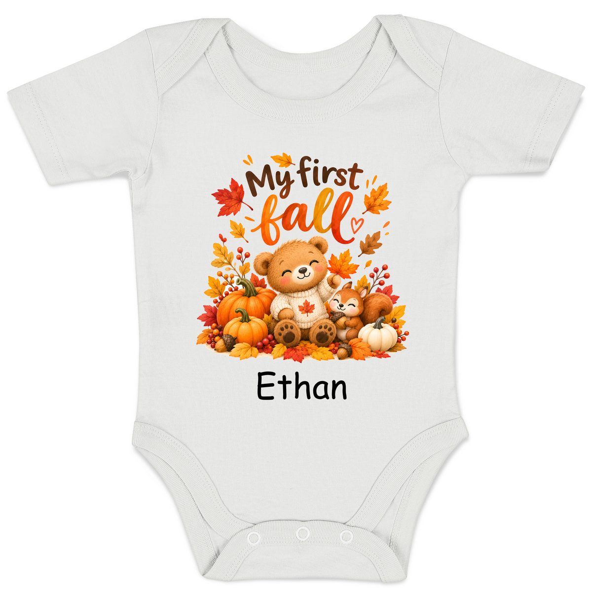 [Personalized] Endanzoo Organic Baby Bodysuit - My First Fall
