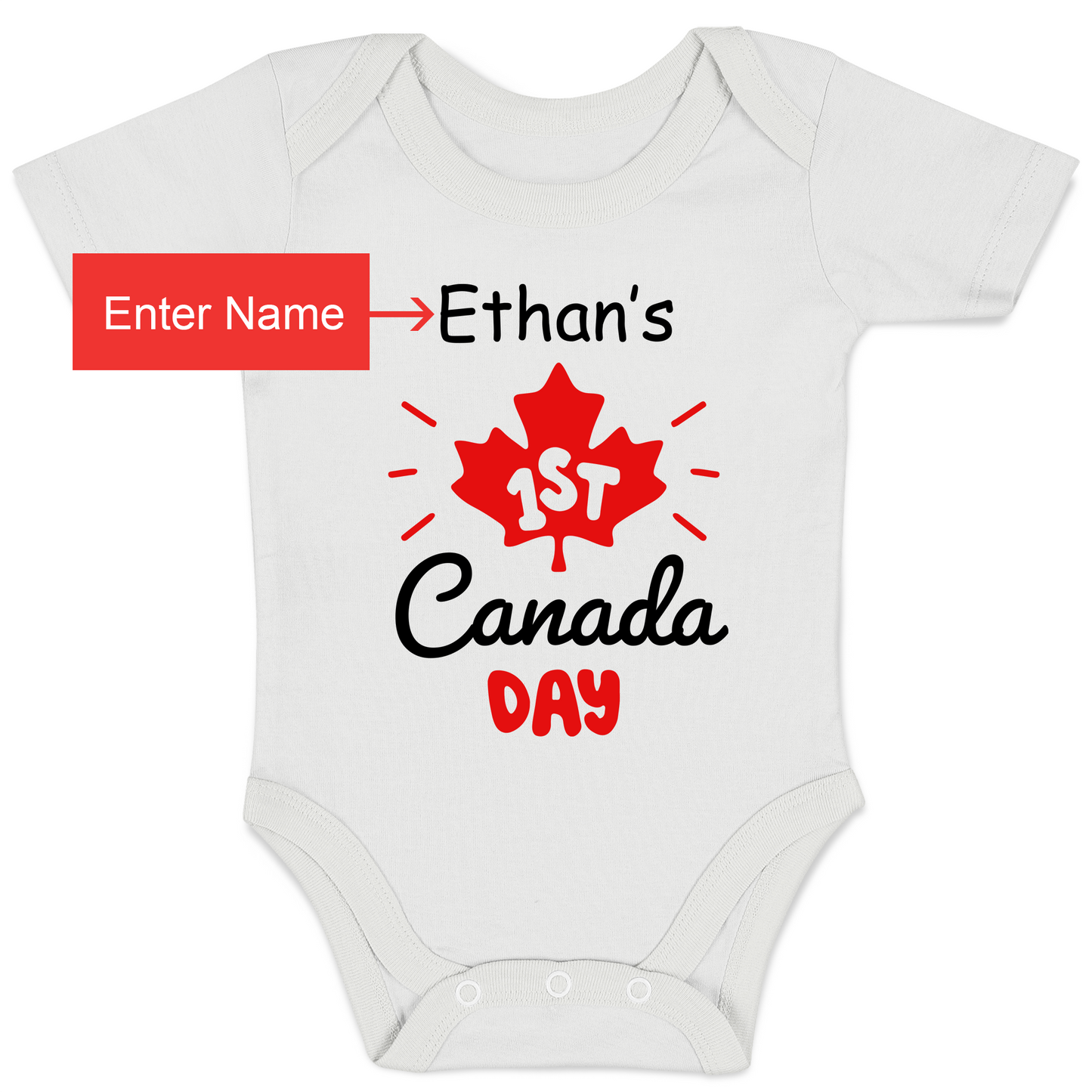 [Personalized] Endanzoo Organic Baby Bodysuit - First Canada Day