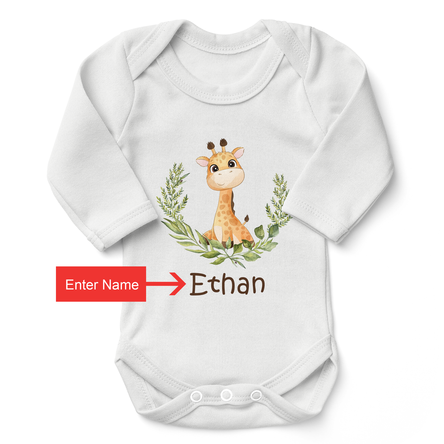 Personalized Matching Mom & Baby Organic Outfits - Giraffe Family (Boy)