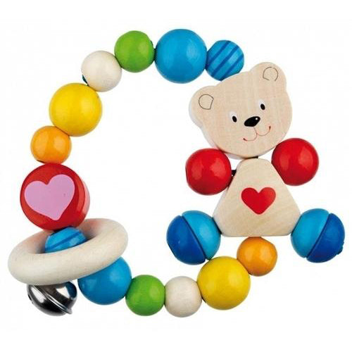 Heimess Wooden Rattles - Touch Ring Elastic Bear