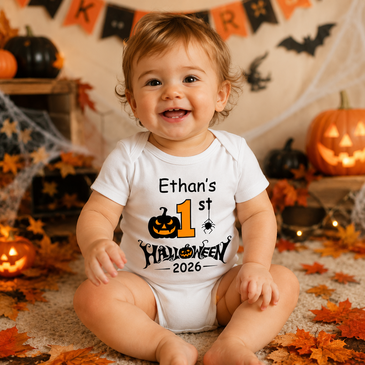 [Personalized] Endanzoo Organic Baby Bodysuit - First Halloween 2026