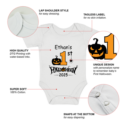 [Personalized] Endanzoo Organic Baby Bodysuit - First Halloween 2026