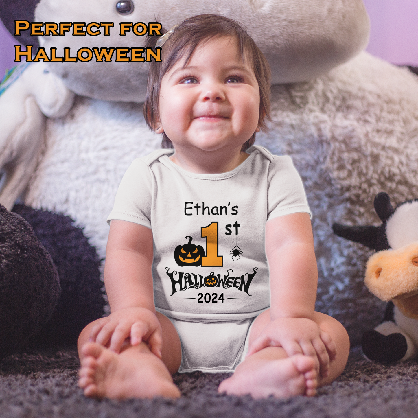 [Personalized] Endanzoo Organic Baby Bodysuit - First Halloween 2024