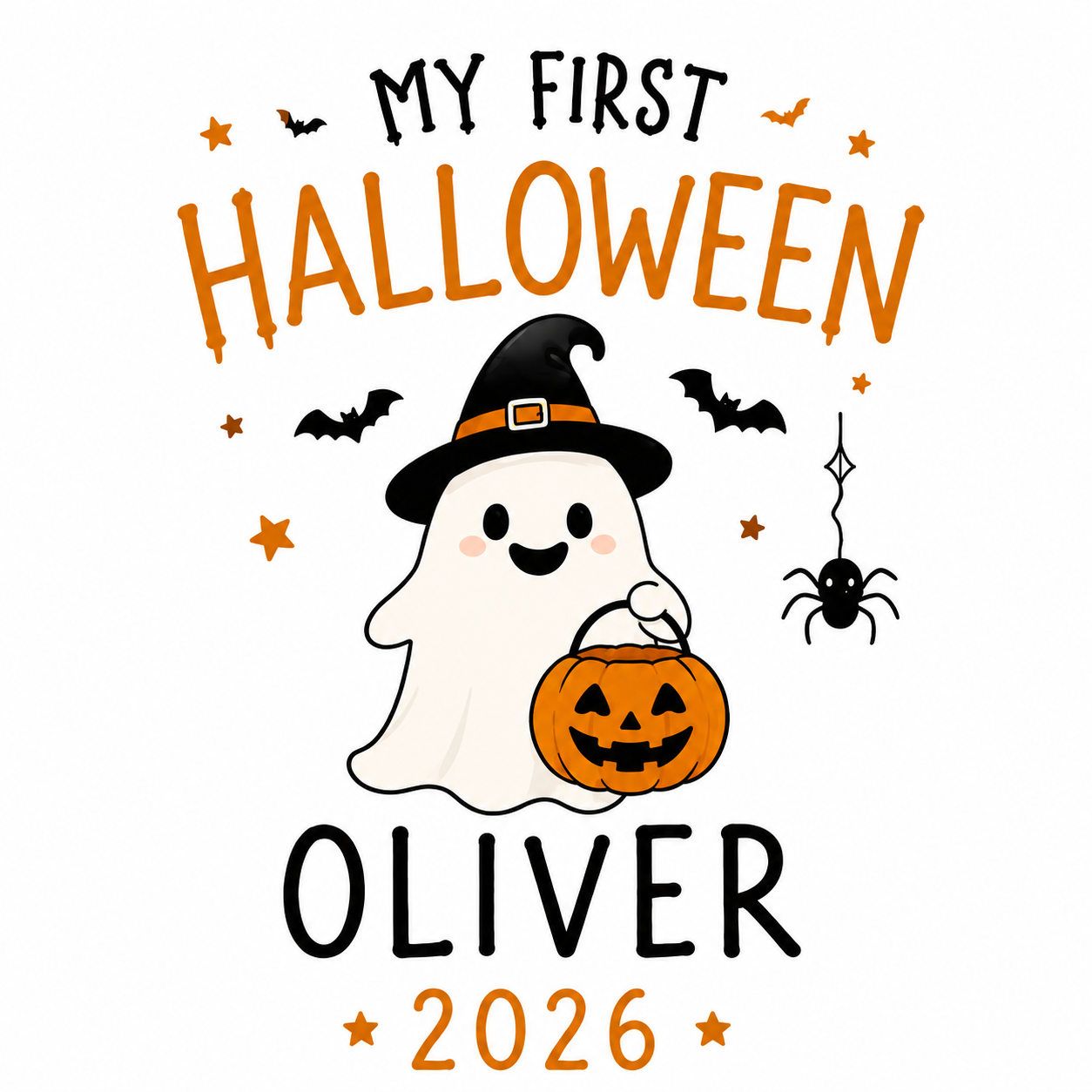 [Personalized] Endanzoo Organic Baby Bodysuit - My First Halloween Ghost 2026