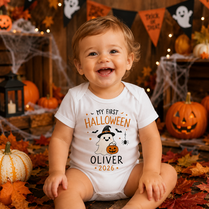 [Personalized] Endanzoo Organic Baby Bodysuit - My First Halloween Ghost 2026