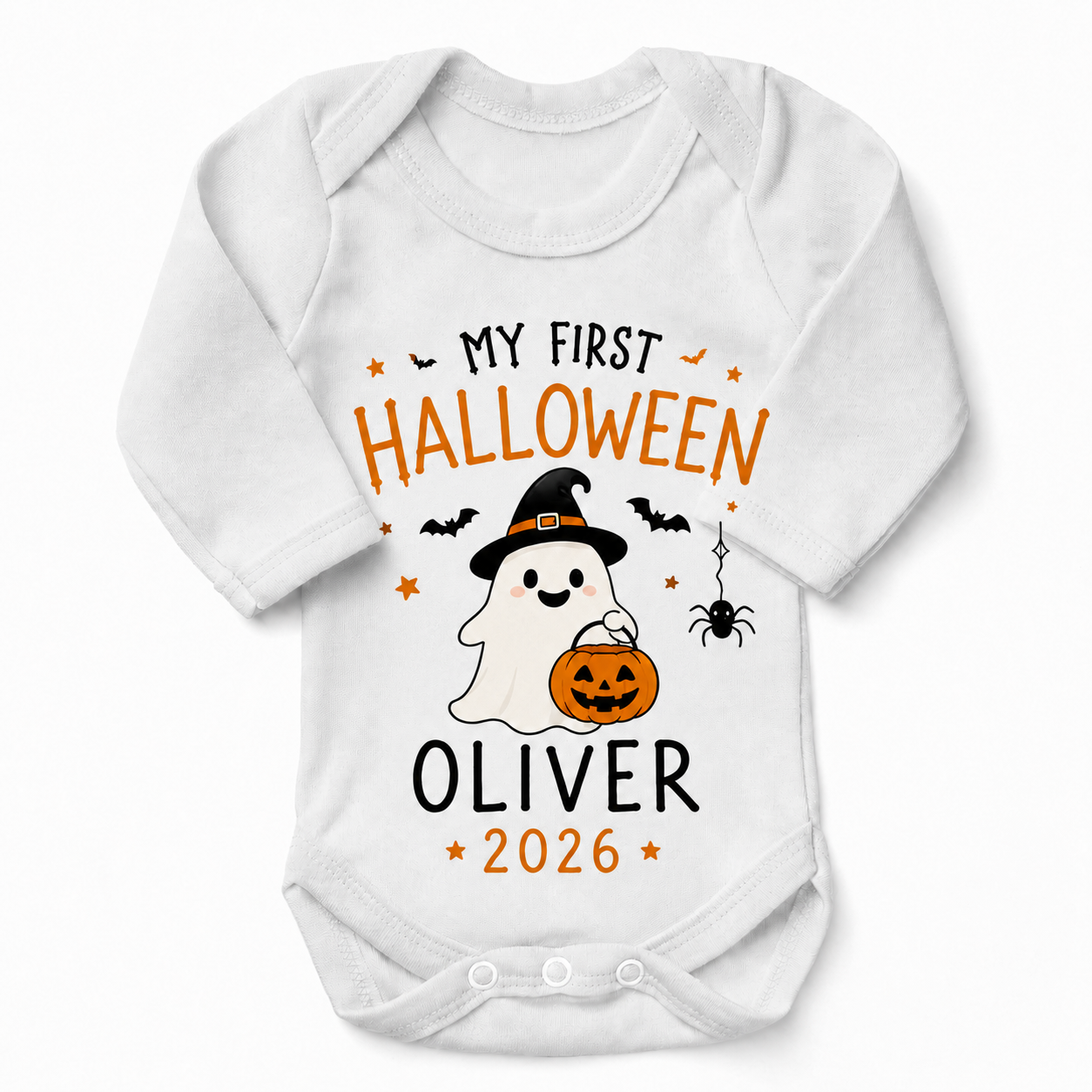 [Personalized] Endanzoo Organic Baby Bodysuit - My First Halloween Ghost 2026