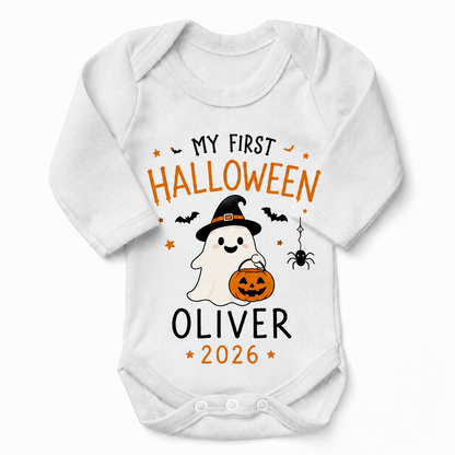 [Personalized] Endanzoo Organic Baby Bodysuit - My First Halloween Ghost 2026
