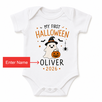 [Personalized] Endanzoo Organic Baby Bodysuit - My First Halloween Ghost 2026