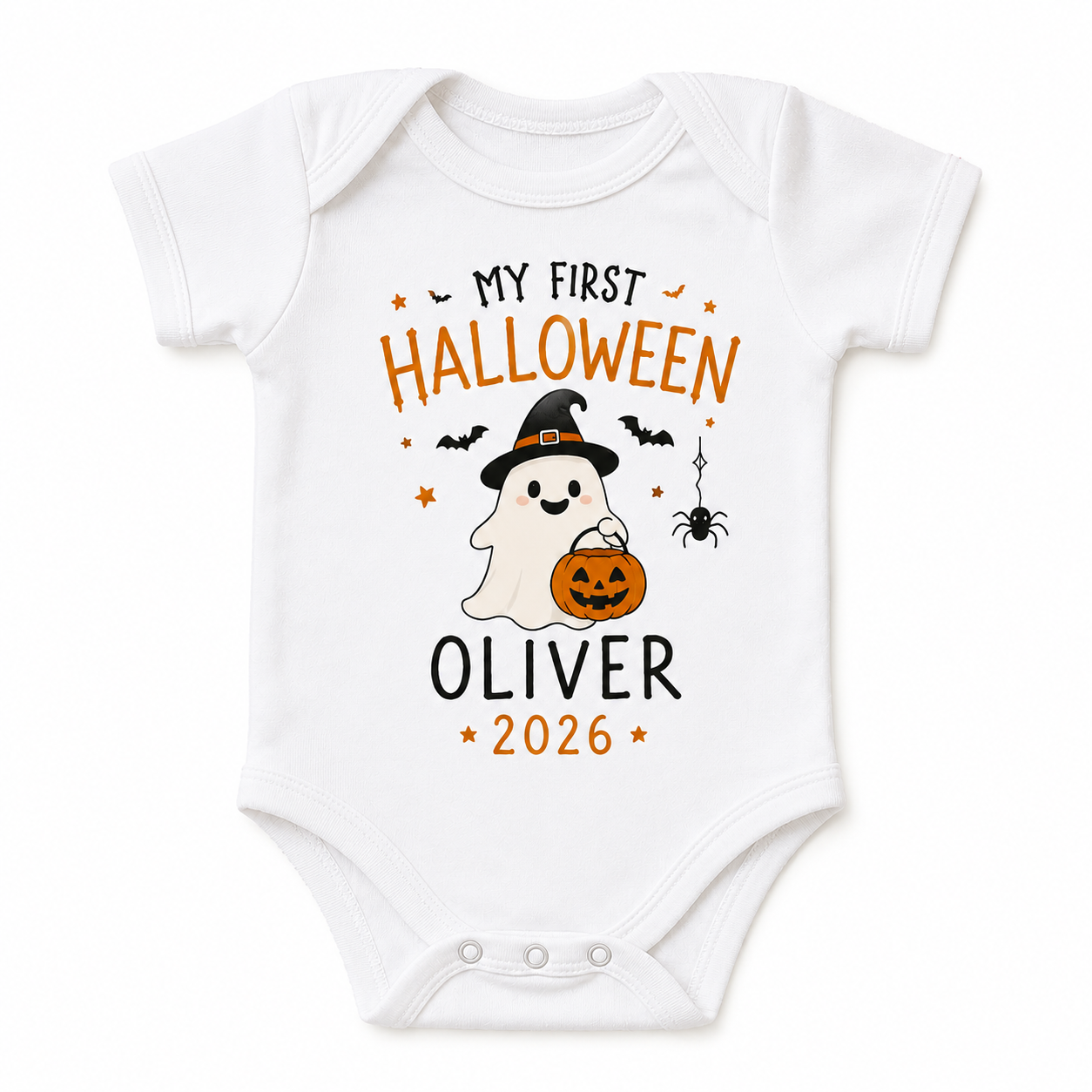 [Personalized] Endanzoo Organic Baby Bodysuit - My First Halloween Ghost 2026