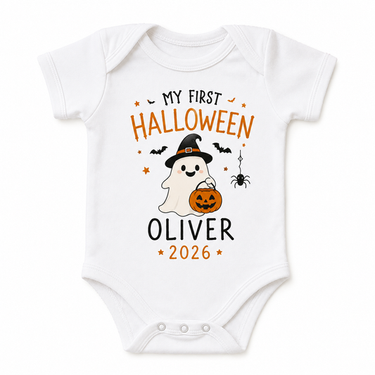 [Personalized] Endanzoo Organic Baby Bodysuit - My First Halloween Ghost 2026