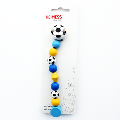 Heimess Wooden Pacifier Clip - Soother Chain Soccer