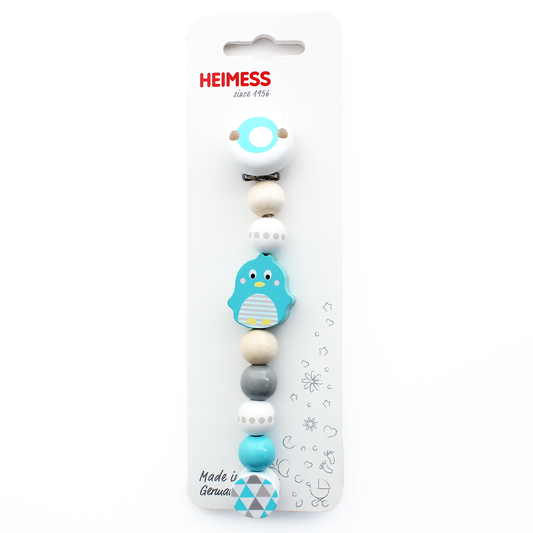 Heimess Wooden Pacifier Clips - Soother Chain Penguin