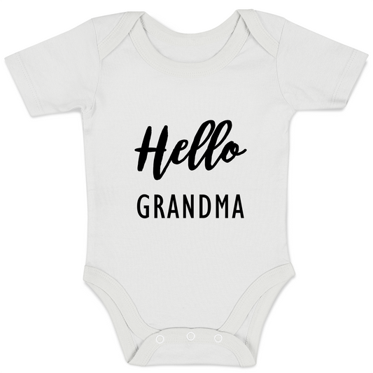 Endanzoo Pregnancy Announcement Baby Reveal Organic Baby Bodysuit - Hello Grandma
