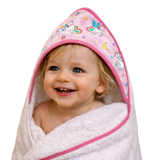 Endanzoo Organic Baby Hooded Towel - Rainbow Unicorns