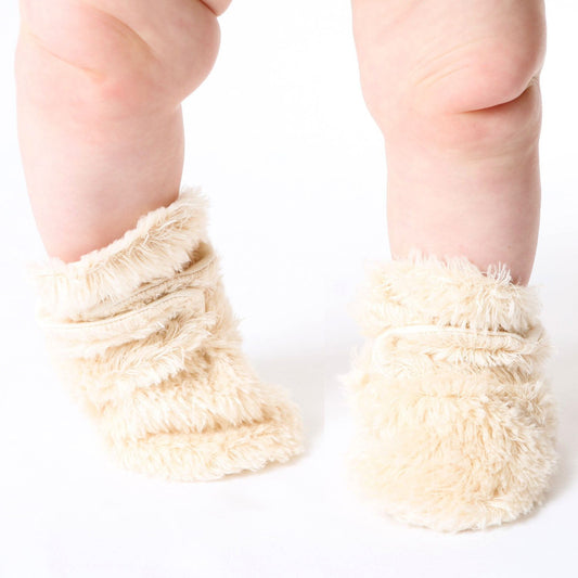 Under the Nile Organic Faux Fur Baby Snap Booties