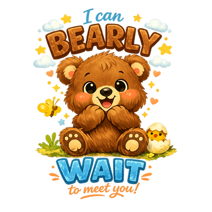 Endanzoo Organic Baby Bodysuit - I can BEARLY WAIT to meet you