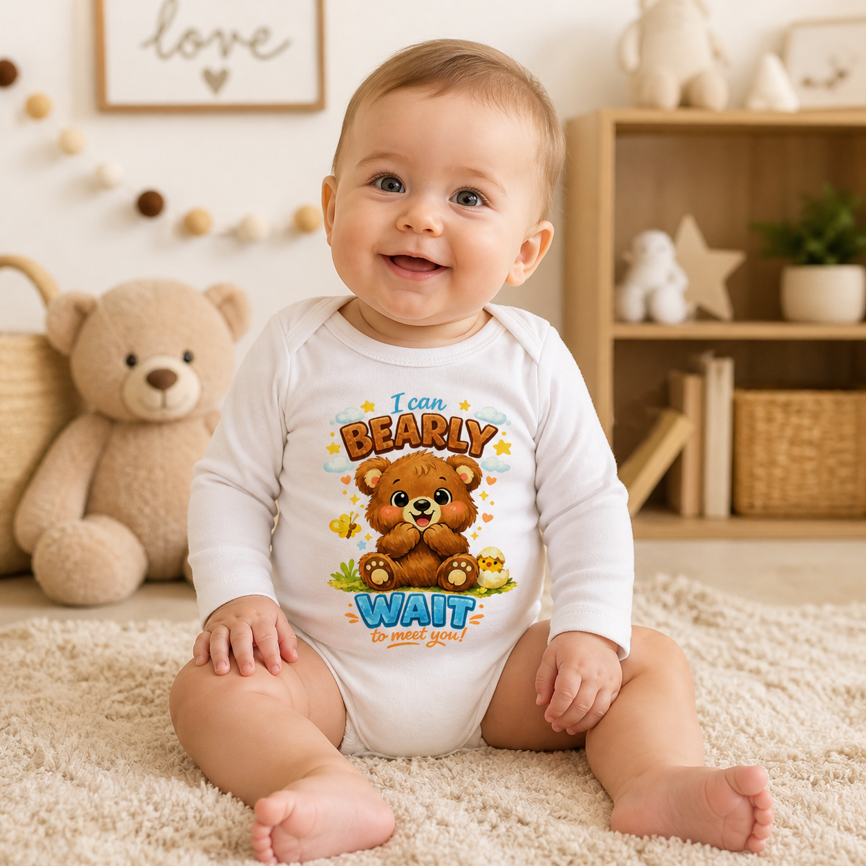 Endanzoo Organic Baby Bodysuit - I can BEARLY WAIT to meet you