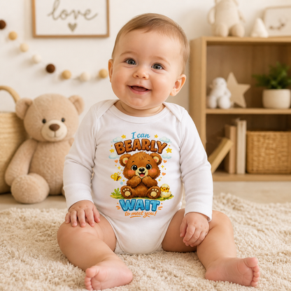 Endanzoo Organic Baby Bodysuit - I can BEARLY WAIT to meet you