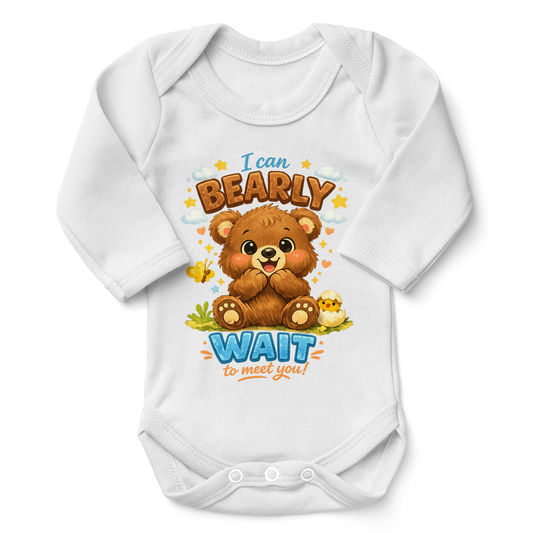 Endanzoo Organic Baby Bodysuit - I can BEARLY WAIT to meet you