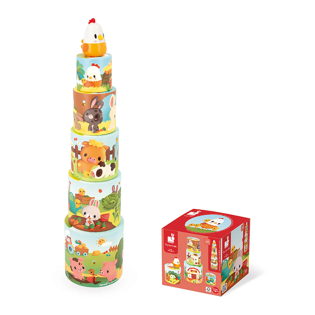 Janod Stacking Pyramid - My First Pyramid (Hen)