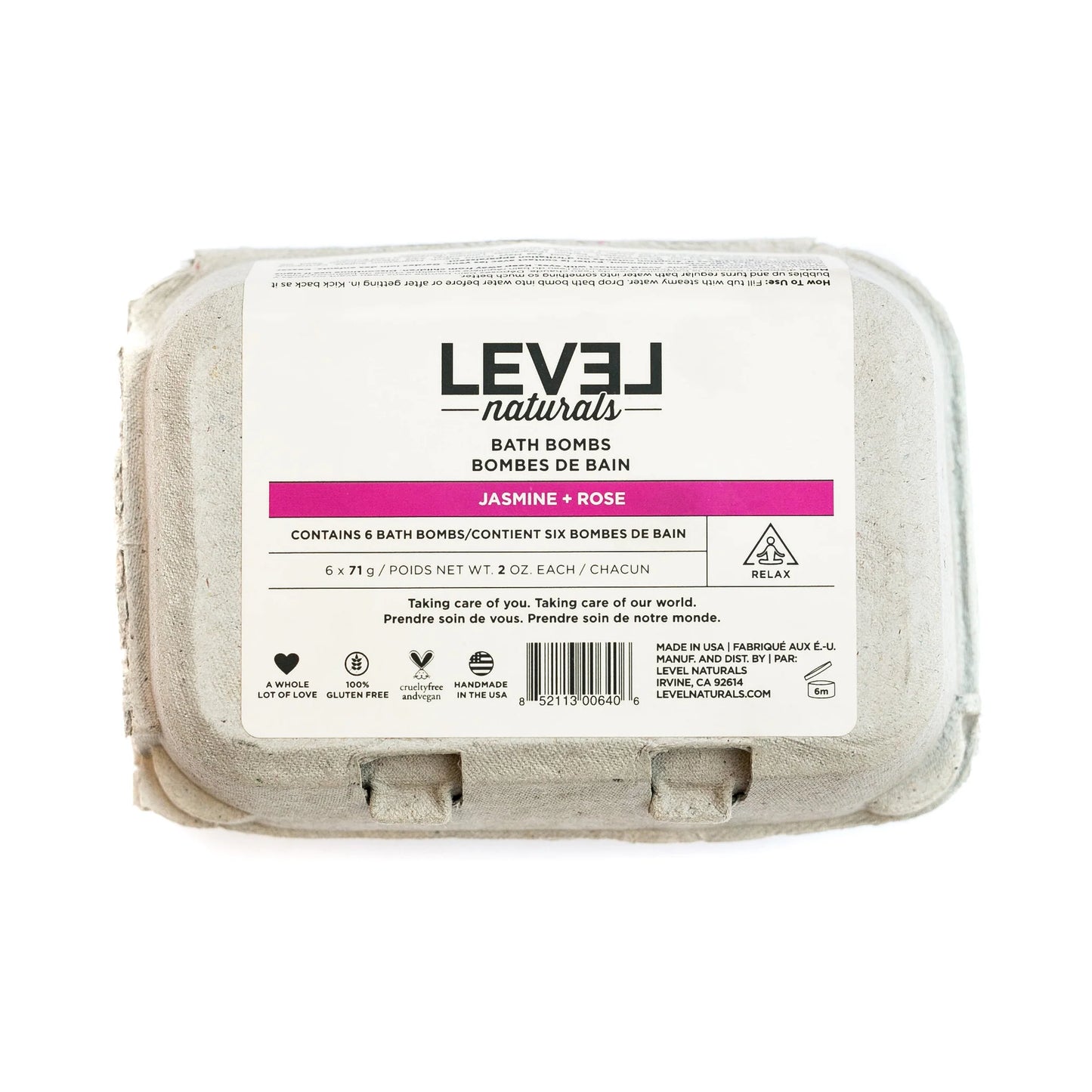 Level Naturals - Jasmine & Rose Bath Bombs
