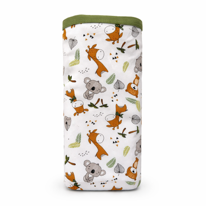 Wrapped with Endanzoo Organic Baby Swaddle Blanket - Jungle Cuties