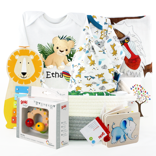 Zeronto Baby Gift Basket - Little Lion & Jungle Friends