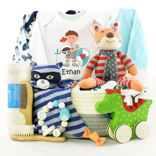 Baby Boy Gift Basket - The Knight Has Arrived