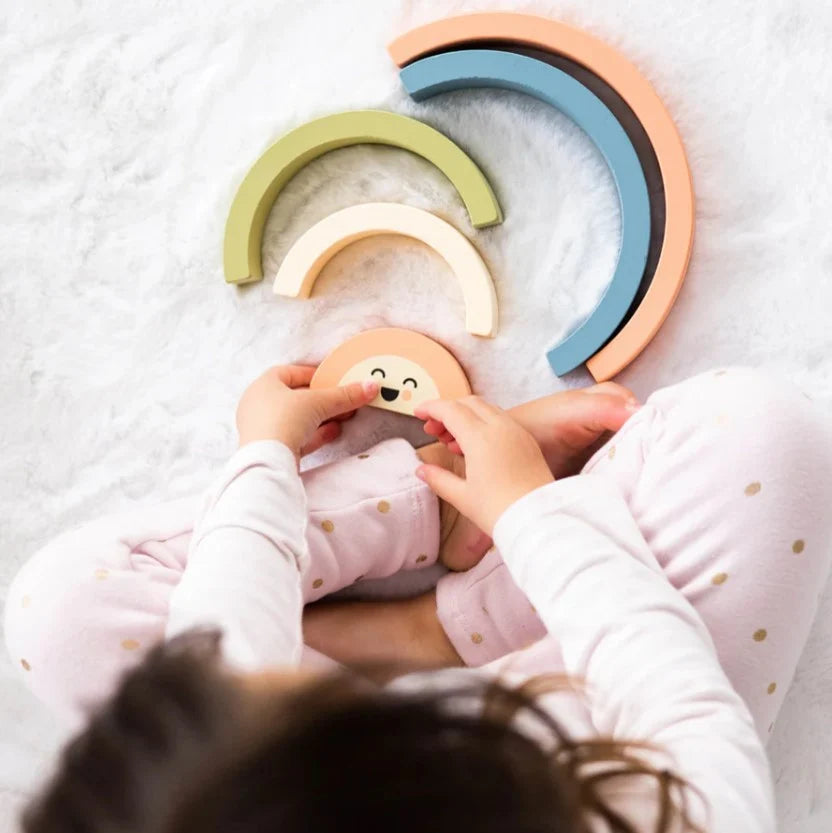 Pearhead Wooden Toy - Stacking Rainbow