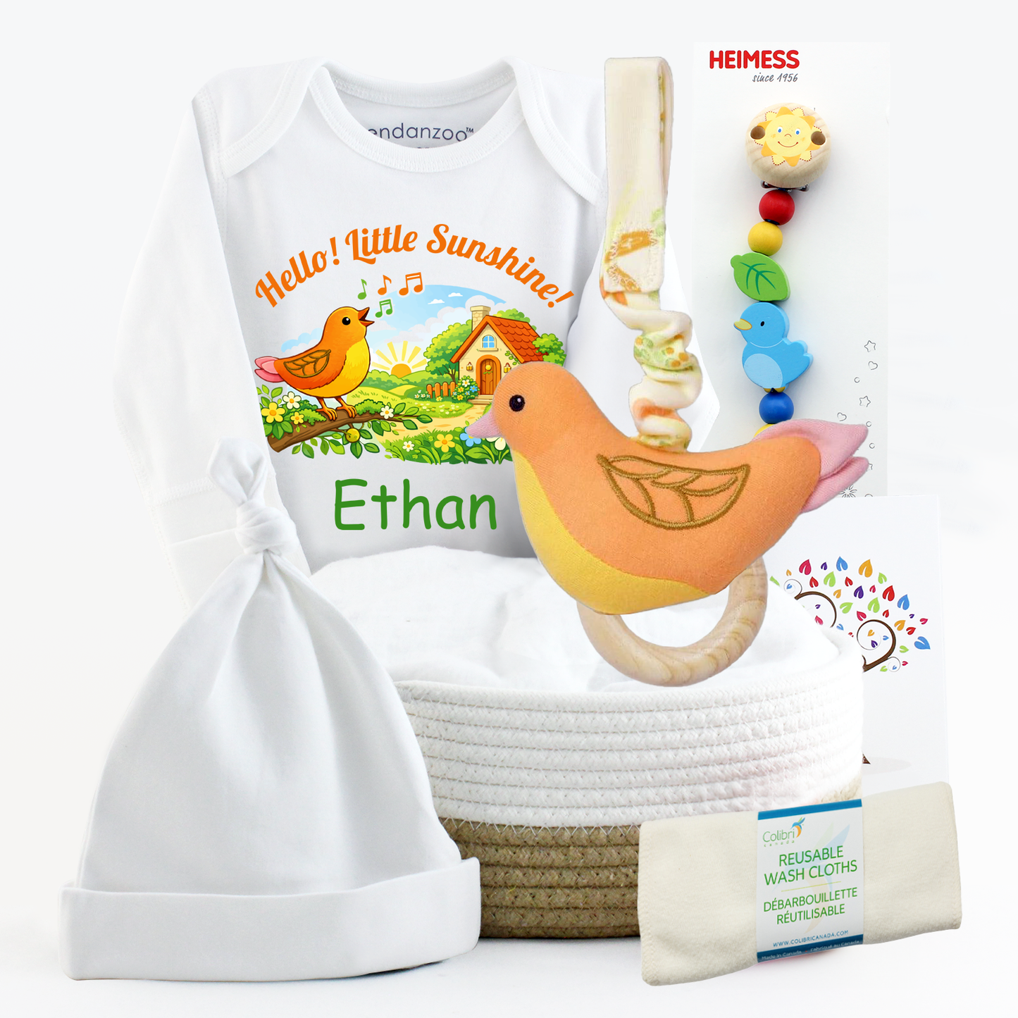 Zeronto Baby Gift Basket - Little SongBird - Hello! Little Sunshine!