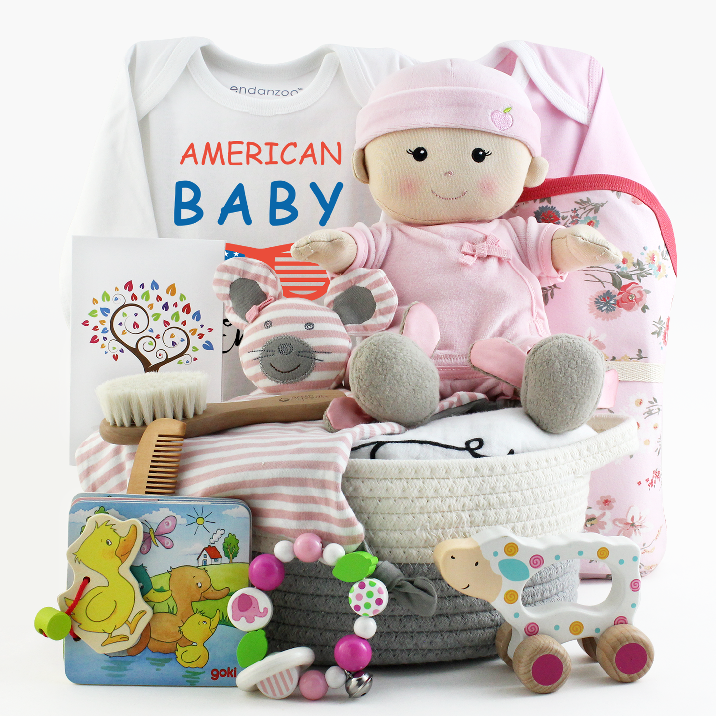 Zeronto Baby Girl Gift Basket - American Baby Girl