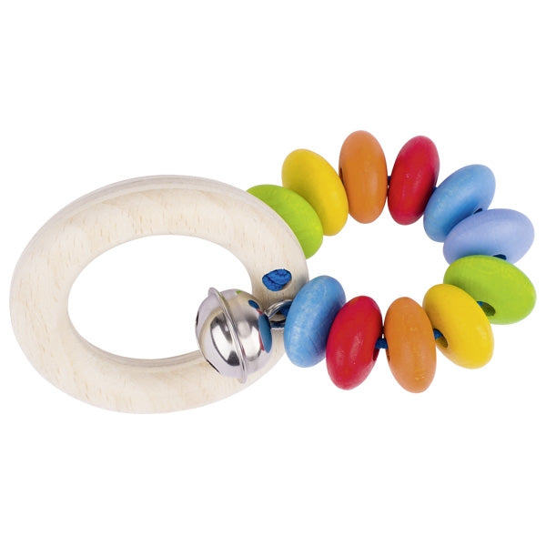 Heimess Wooden Rattles - Touch Ring Rainbow