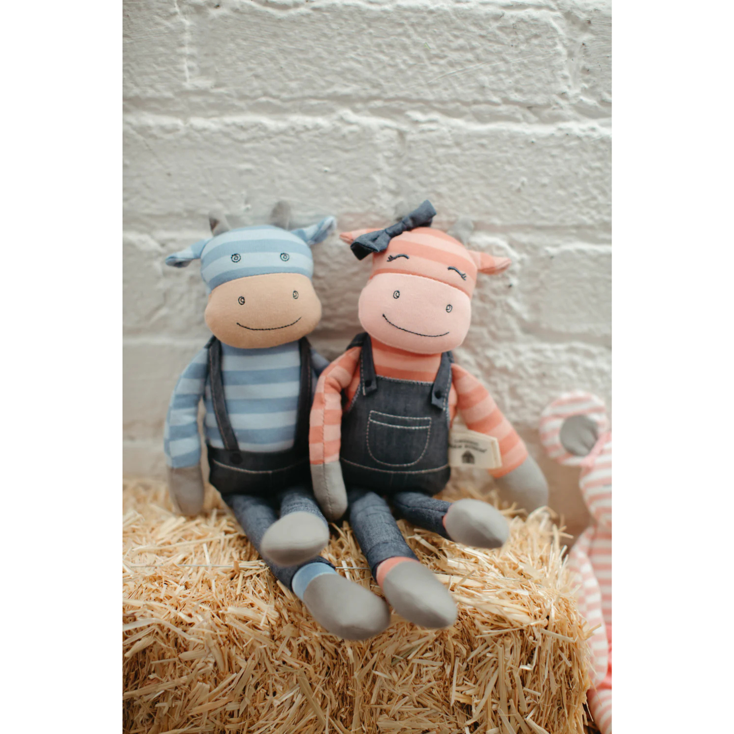 Organic Farm Buddies Organic Cotton Plush Toy - Mr. Moo Cow (Blue)