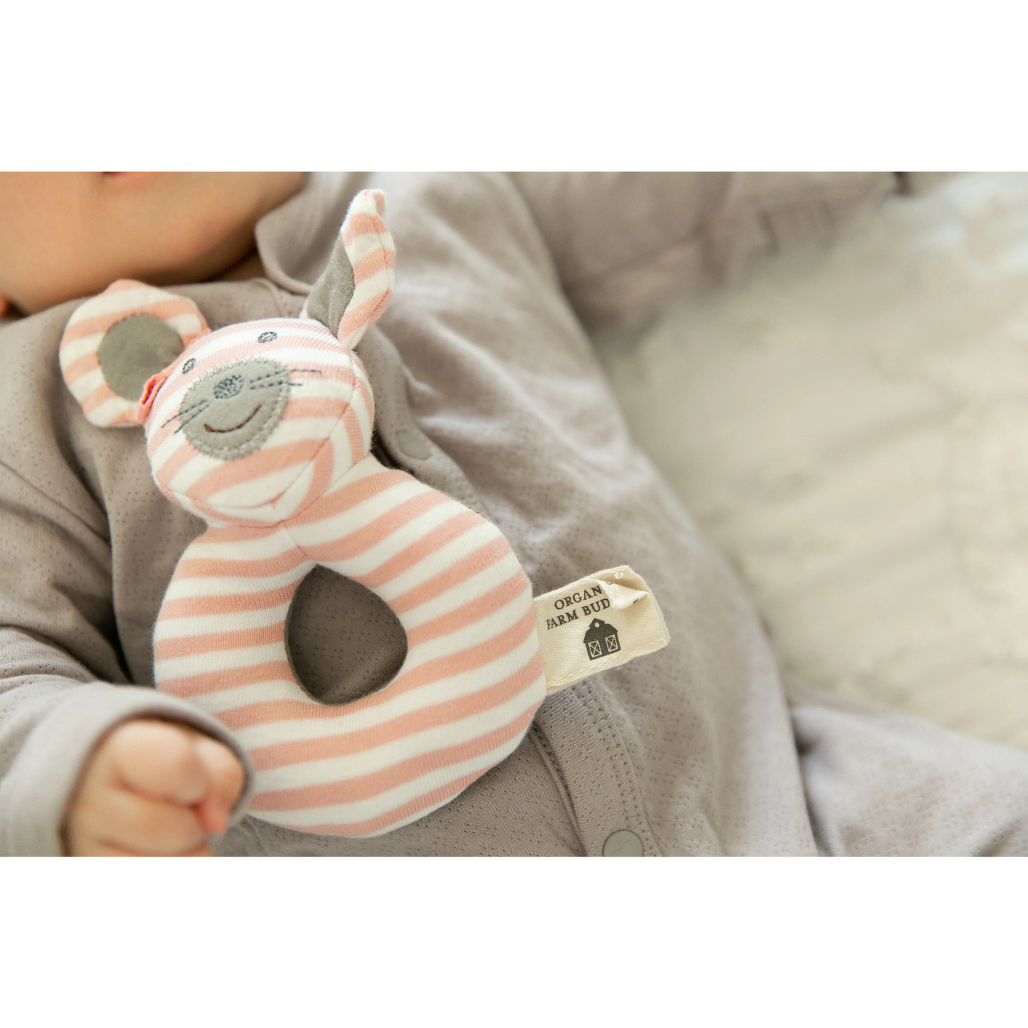Organic Farm Buddies - Ballerina Mouse Teething Rattle