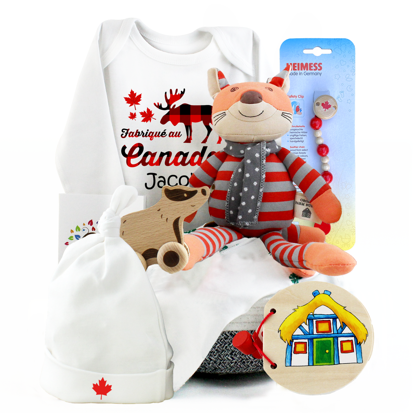 Zeronto Baby Gift Basket - Né au Canada (French)
